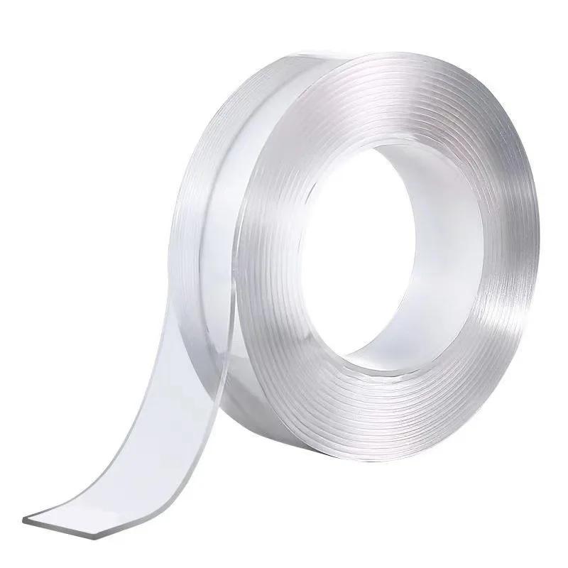 1/2Rolls Nano Tape Double Sided Tape Transparent Reusable Waterproof Adhesive Tapes Cleanable Kitchen Bathroom 30mm Thickness