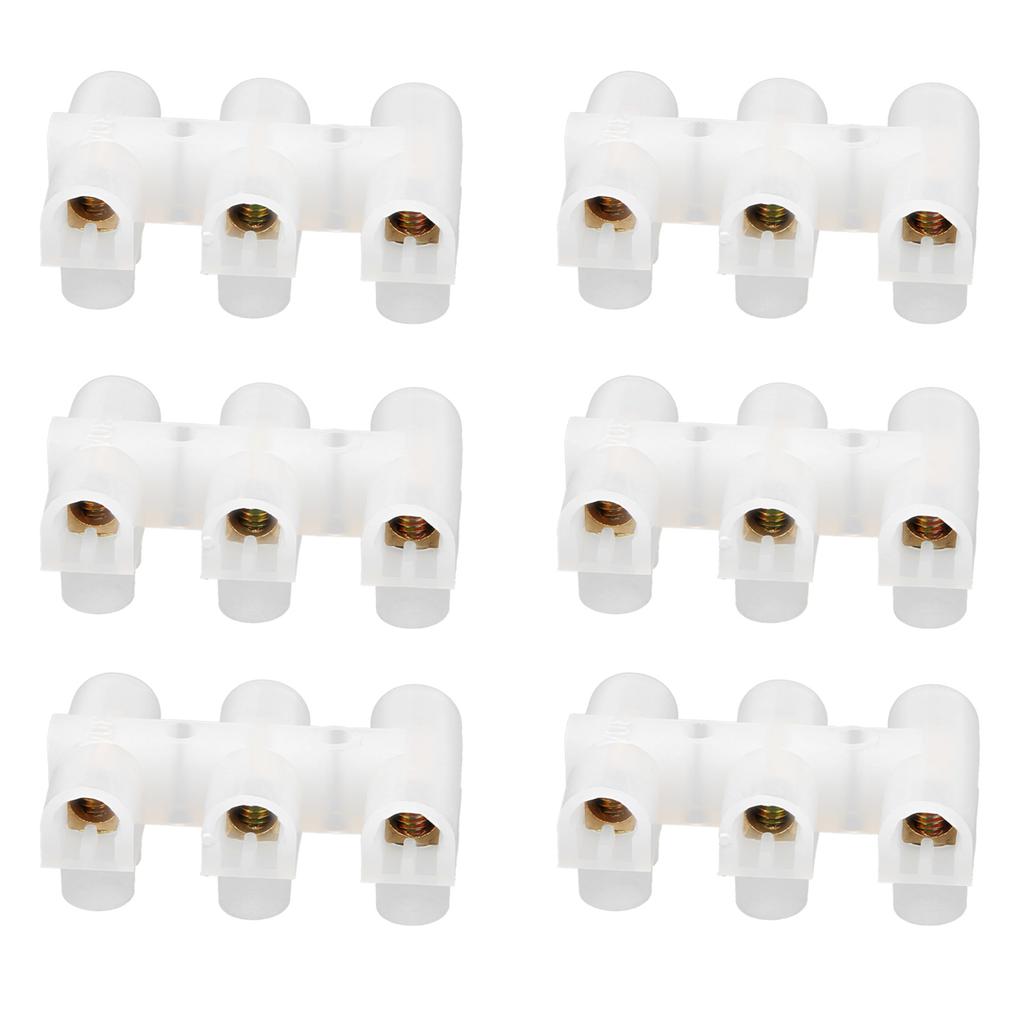 50Pcs Terminal Block Strip FlameRetardant ThroughType Wire Connector 30A Industrial Supplies(3in3out )