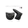 Golf Headcover, Pin Type, Putter/Mallet Cover, Single Headcover, Wave Pattern, Black/White, Waterproof, Premium PU Leather (Black, Semi-Circular)