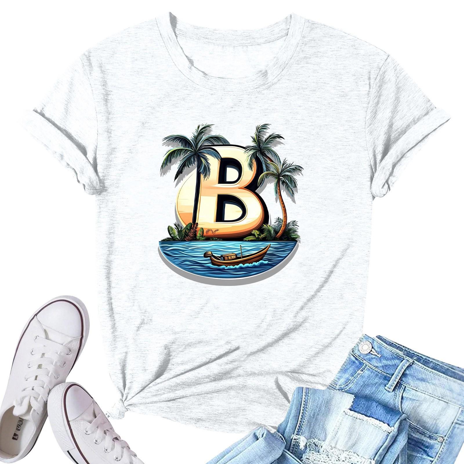 

Жіноча модна повсякденна плісирована кругла футболка з короткими рукавами з принтом XL білий