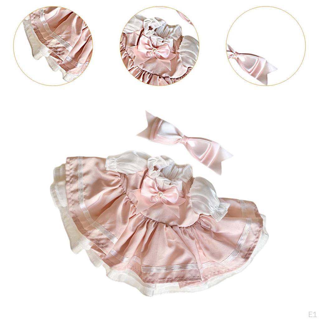 2 Pieces Fashion Dolls Dress Suit with Hair Accessories Stylish Doll Up Miniature Clothes for