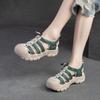 Summer Women's Genuine Leather Roman Sandals Hollow Out Woven Casual Thick Sole Comfortable Walking Shoes