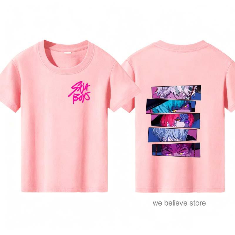 

Дитяча футболка Kpop Мисливці на демонів, коротким рукавом, Саджа, для хлопчиків, Дитяча футболка Kdis, Мила, Kpop Мисливці на демонів, Харадзюку, Футболка для хлопчиків та дівчаток 150cm рожевий
