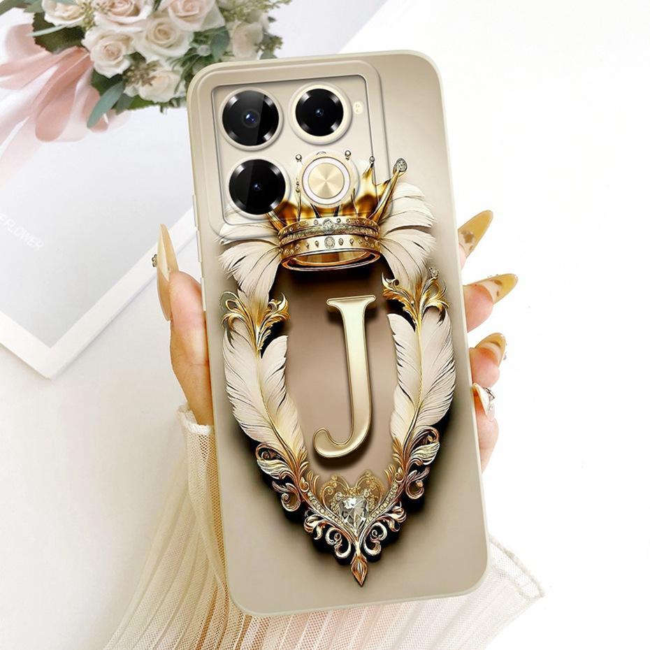 Fashion Crown Letter Couple Phone Case For Infinix Note 40 Pro Plus 5G 4G Note40 40Pro 40Pro+ Soft Silicone Cases Covers Bumpers