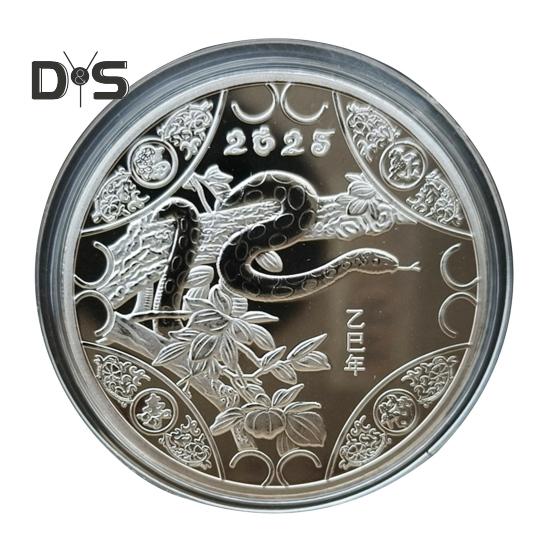 2025 Snake Commemorative Coin Chinese New Year Collectible Iron Coin Year of The Snake Badge Coin for Wealth And Good Luck