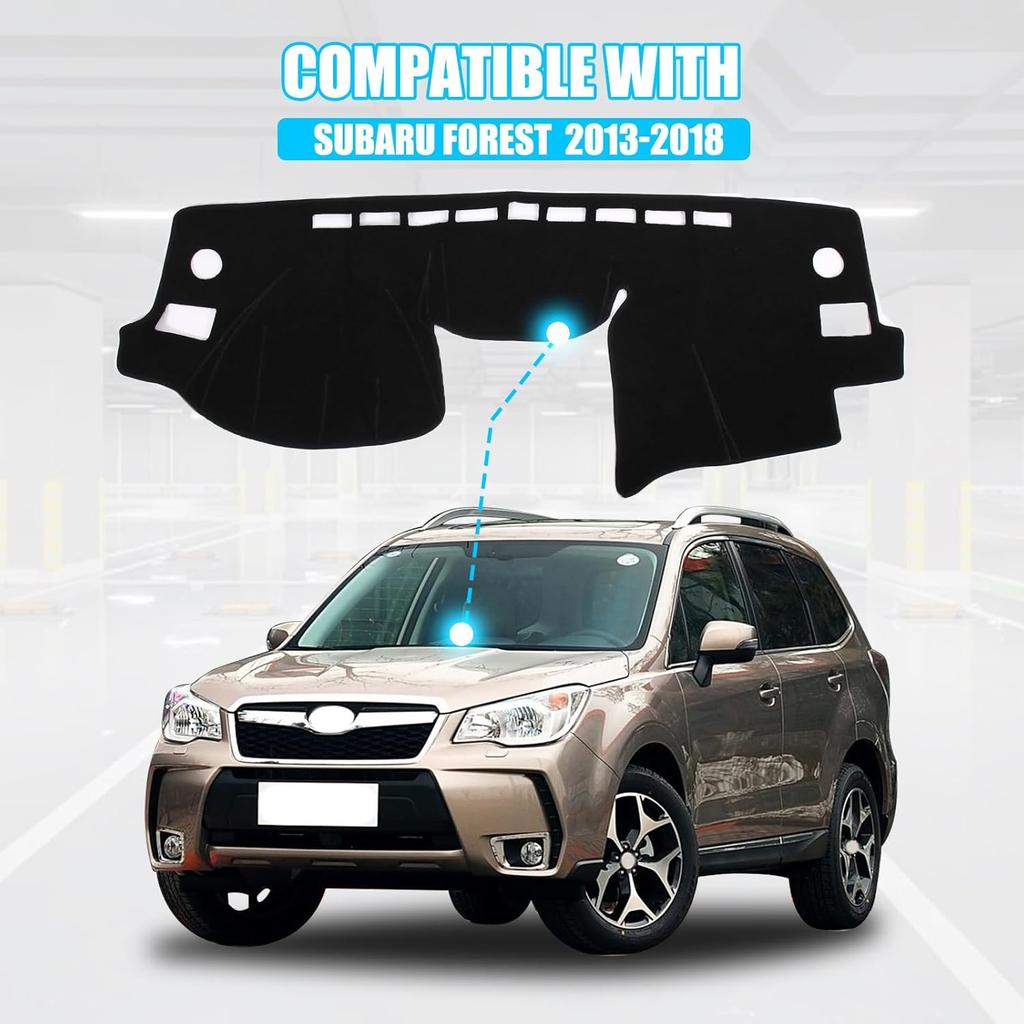 LLKUANG Dash Cover Mat Compatible with Subaru Forester XV Legacy 2013-2018,Polyester Car Dashboard Cover Sun Shade Pad,Anti-Slip Dash Board Pad