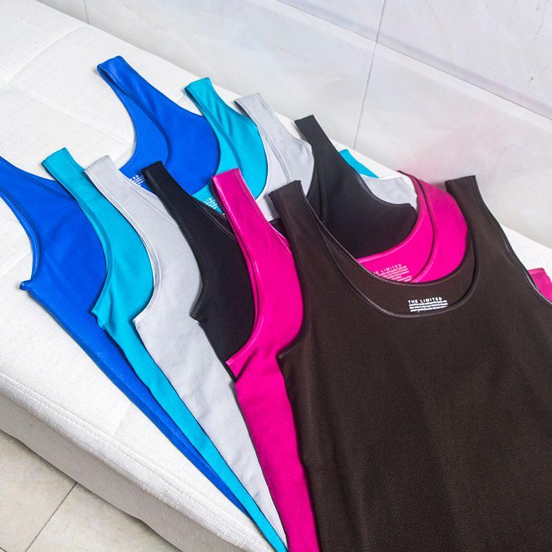 Export Single Women's One-Piece Oversized Elastic round Neck Bottoming Vest