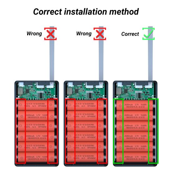 C12 Power Bank Detachable DIY 12x18650 Shell Solderless QC PD Portable Charger Case