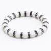 8mm White Porcelain Beads Rhinestone Bracelet: Trendy Unisex Wristband with Hand Rope