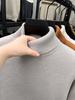 Men's Fashionable Thick Knit Pullover with Double-Fold High Neck, Fleece-Lined for Warmth, Solid Color, Perfect for Middle-Aged and Young Adults.