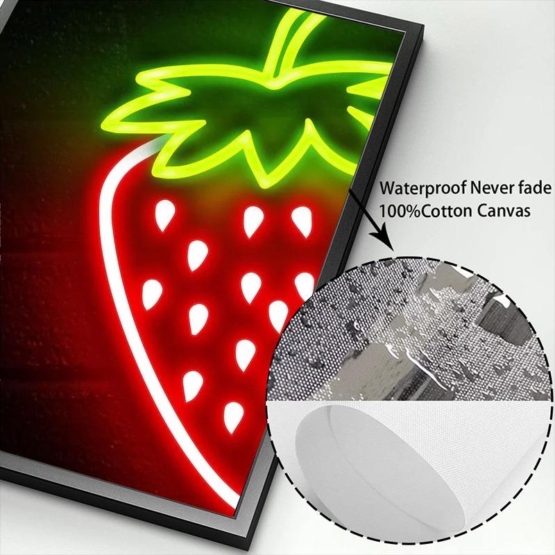 Cool Neon Signs Money Symbol Fruits Flamingo Canvas Posters Prints Pictures Wall Art Canvas Painting for Shop Home Decoration