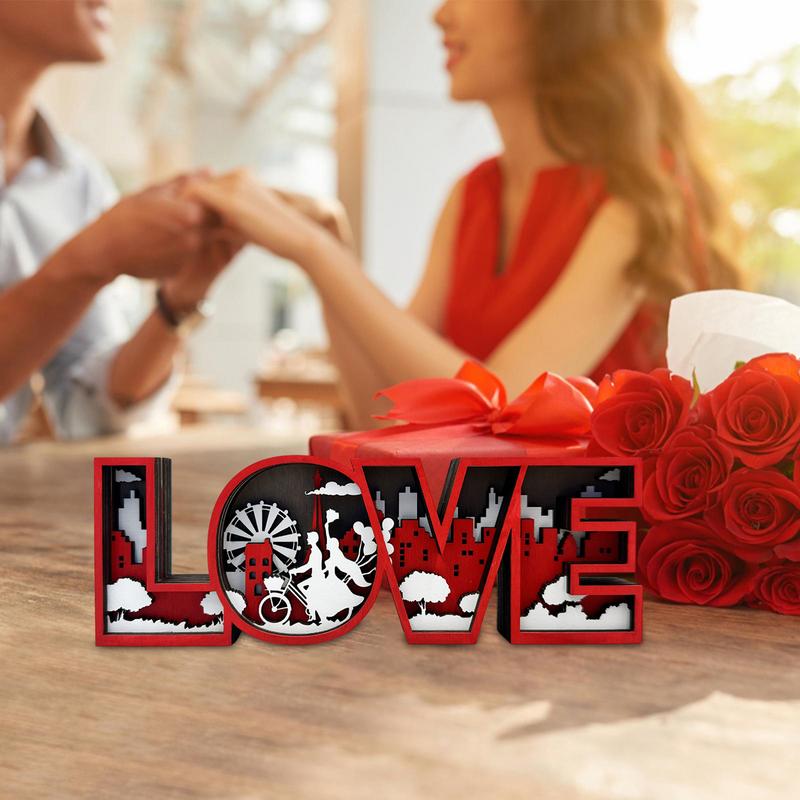 1pc Love Word Table Top Sign Home Design Art Ornament Three-dimensional Valentine's Day LOVE Romantic Crafts Home Decor Gifts