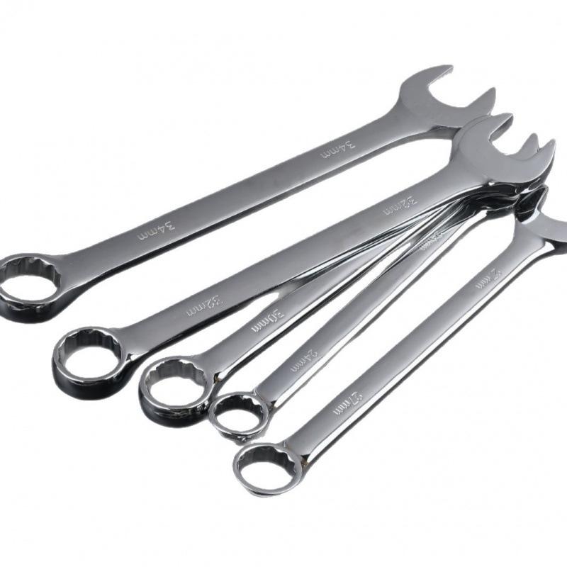 Multi-Spec Open-Box Wrench Set for Automotive and Machine Repair—Mirror Finish, Large Star Wrenches