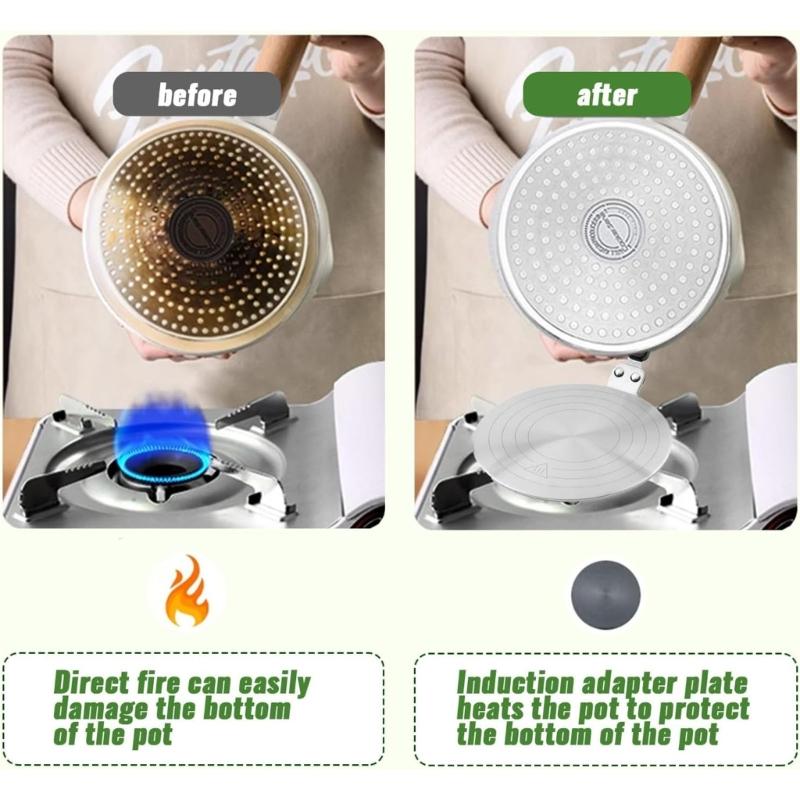 Induction Hob Converter Plate Stainless Steel Adapter Induction Adapter Plate Suitable for Mocha Pots and Coffee Makers