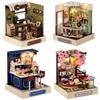 Miniatures Dollhouse DIY Small House Kit Handmade 3D Puzzle Assembly Building Room With Furniture Wooden Craft Birthday Gifts
