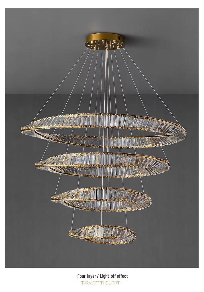 High-End Crystal Pendant Light for Living Room, Loft, Villa, Hotel, and Bedroom