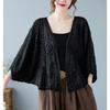 DX- MS64-Spring and Summer Cotton Embroidery Lace Cardigan Short Bat Sleeve Loose Shawl 7 Split Sleeve Air Conditioner Sunscreen Clothes Cover Female