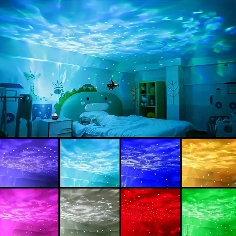 New Galaxy Projector Aurora RGB 5V Auto Rotating Sound Activated DMX Remote Control Home Theater Room Decorations Night Lights