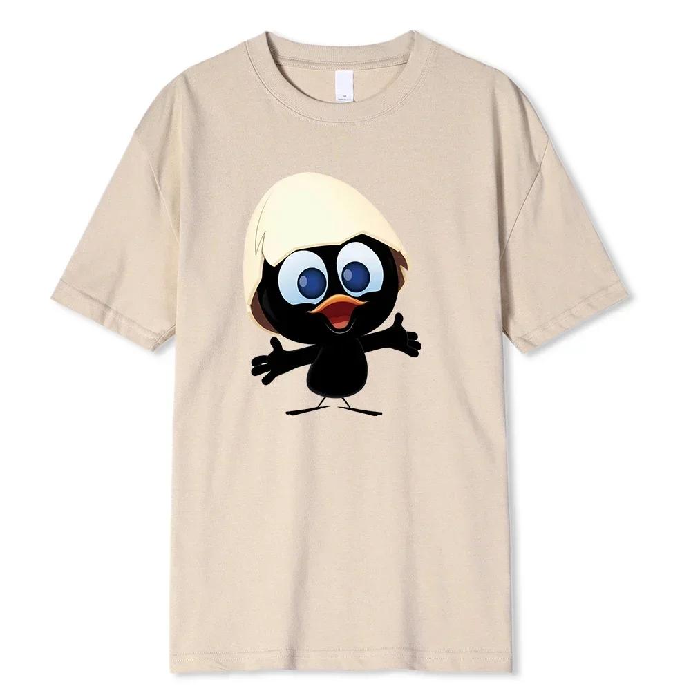 2024 Fashion Streetwear Sunlight T Shirt Big Size Men Calimero Cartoon Pattern Men T Shirt Painted Funny Tshirt Men T Shirt