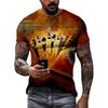 Men's Novelty Funny T-Shirt 3D Print Poker Cards Graphic T Shirts For Men Casual Short Sleeve Tee Tops Streetwear Mens Clothes