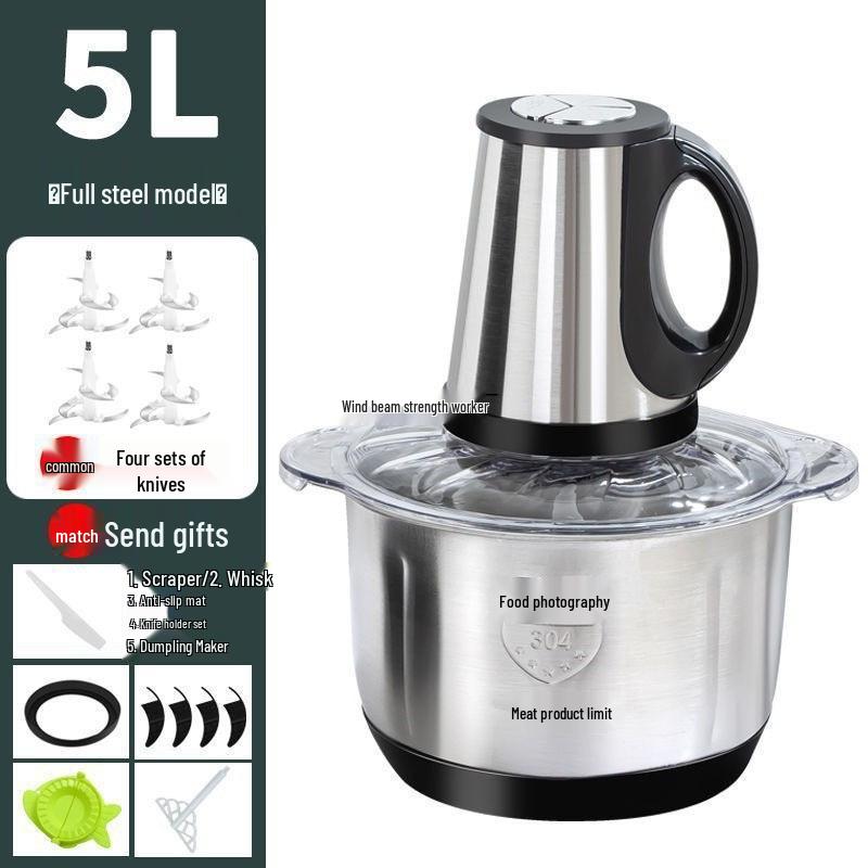 Free Shipping: Upgraded Electric Meat Grinder & Food Processor - Mixer, Blender, Dough & Dumpling Filling Machine, Chili Grinder.