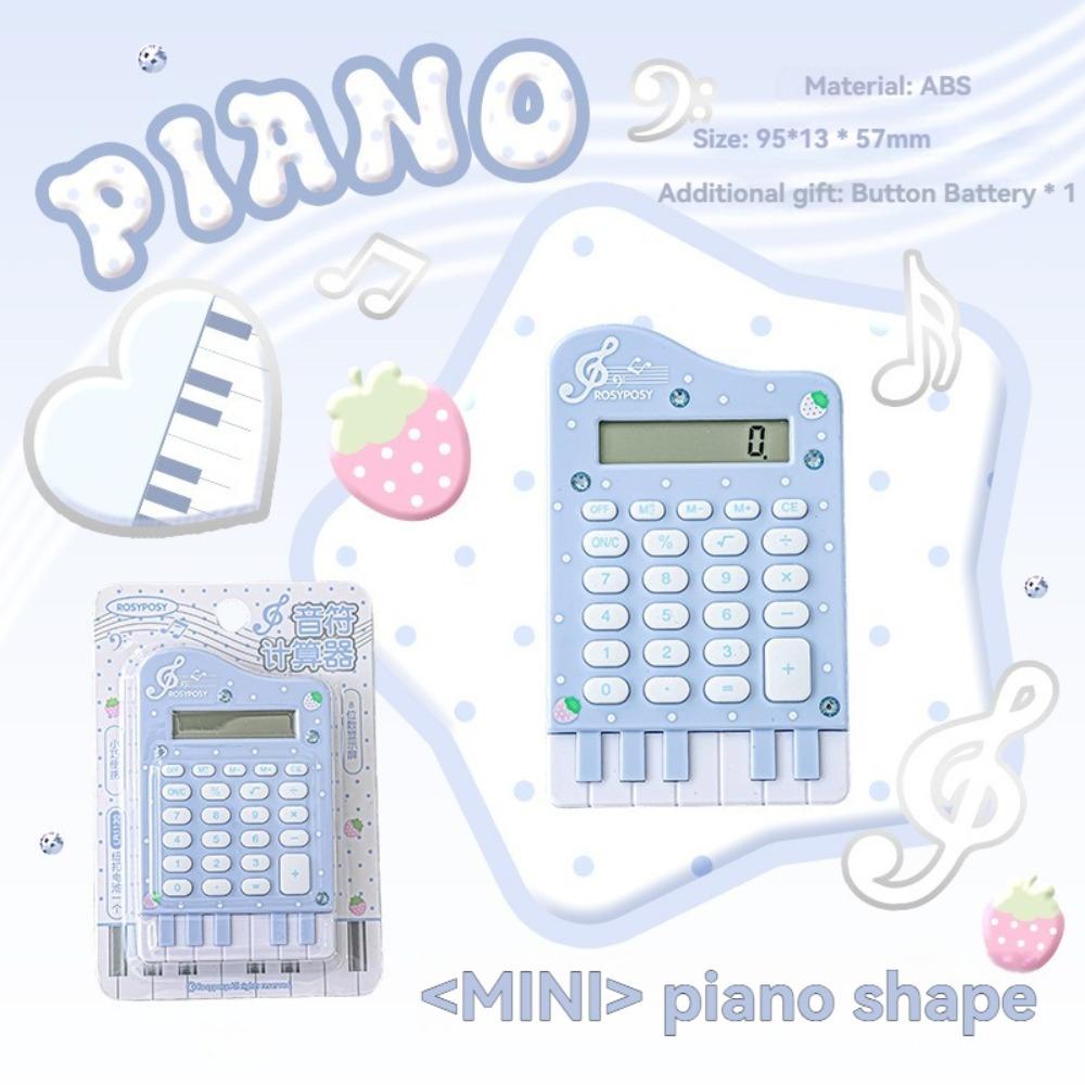 

Multifunctional Piano Shape Mini Calculator Portable Pocket Office Calculator 8 Digits Student Calculator Desktop синій
