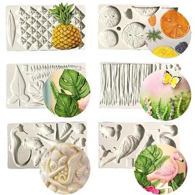 Foglia di Tartaruga Lavanda Fenicottero Pappagallo Modello Ananas Frutta Stampo Silicone Stampo per Torta Fondente Strumenti per la Cottura Accessori per la Cottura