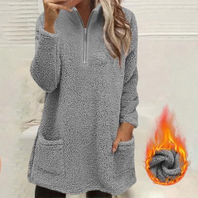 Sweatshirt für Damen Stehkragen Kuscheliger Pullover Weiche Pullover Herbst Trendige Lockere Tunika-Tops