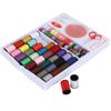 64 Rolls Portable Sewing Box Thread Spools Scissor Needles Accessories Set for Hand Stitching Embroidery Craft