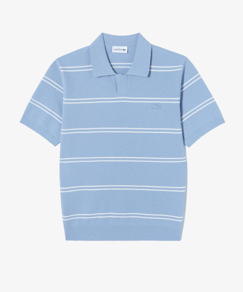 LACOSTE Men'S Open Collar Pinstripe Short Sleeve Sweater Polo Shirt Ph396E-56G Aey