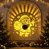 Automatic Dusk to Dawn Sensors Solar Christmas Wall Light, Santa Claus Projection Lamp with Rust-Proof Iron Waterproof Metal Fence Lighting