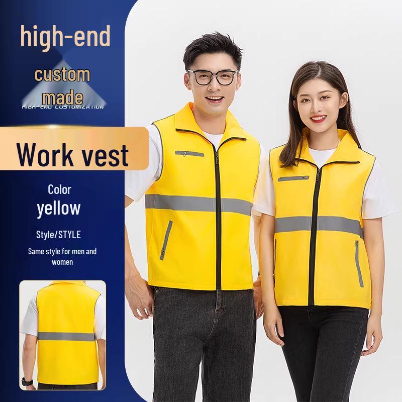 Custom Logo Multi-Pocket Durable Vest for Supermarket, Decoration, and Volunteer Workwear