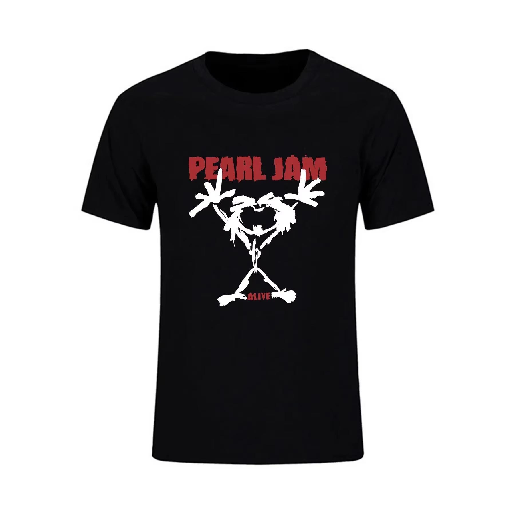 

2024 Male T Shirt Casual Oversized Essential Shark Cowboy Pearl Jam Rock Band T-shirt Men T-shirts Graphic Streetwear S-4XL 4XL