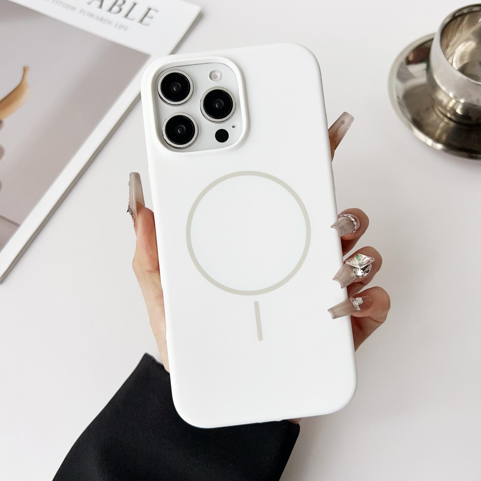 

Тонкое кольцо с магнитной фиксацией Подходит для чехла для мобильного телефона iPhone17promax Однотонный жидкий силикон Защитный чехол Apple 16 с полной защитой iPhone17