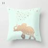 45x45cm Fresh Mint Green Geometric Animal Love Pillowcase Comfortable Sofa Car Seat Cushion Cover Room Aesthetic Home Decor