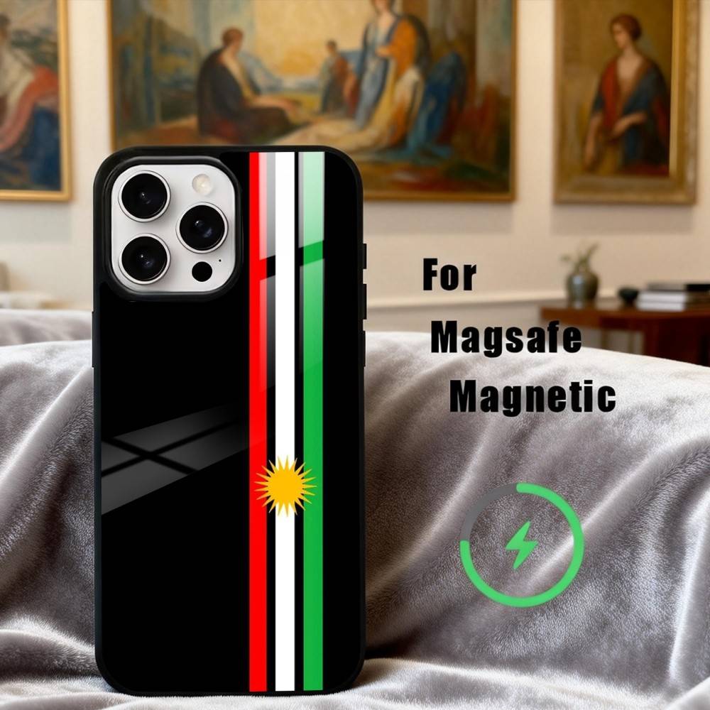 K-Kurdistan-N F-Flag-G Phone Case For iPhone17,16,15,14,13,12,11 Plus,Pro Max Magnetic For Magsafe Wireless Charging