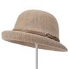 Linen Hat Women'S Summer Sunscreen Thin Celebrity Style Dome Bucket Hat Fashion Versatile Sunshade Beach Top Hat