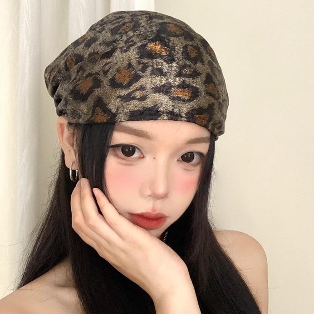 Star Leopard Print Headscarf All-match Punk Bandana Retro Y2k Print Turban  Spice Girls