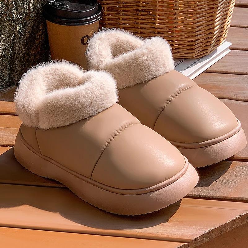 Fashion 2024 New Waterproof Snow Boots for Women Platform Soft Sole Plush Warm Winter Boots  Non Slip Fluffy Faux Fur Cotton Shoes