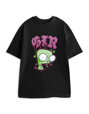 Invader Zim Schwarzes Gir Kurzarm 100% Baumwolle T-Shirt Herren T-Shirts Oberteil Herren