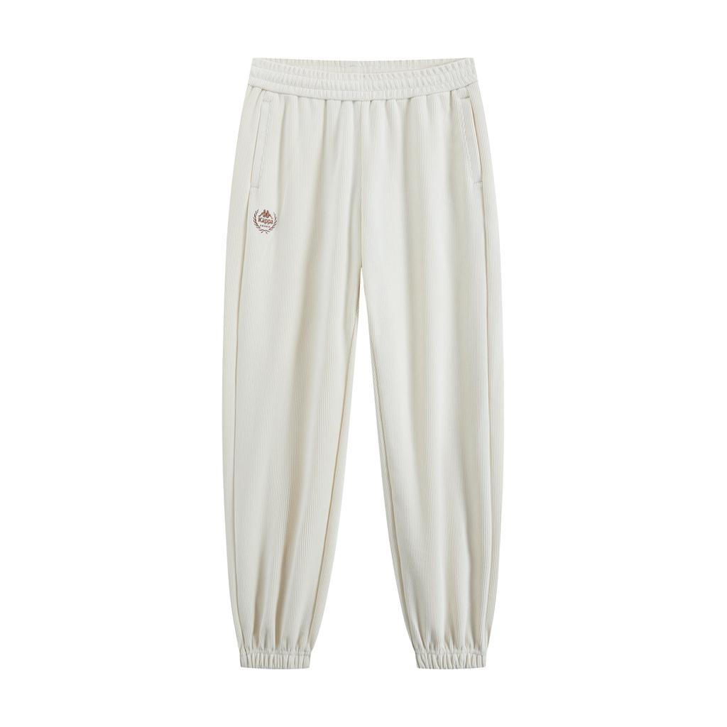 Kappa 1916 Series Fashion Casual Pants Corduroy Comfortable Casual Cuffed Joggers Knitted Sports Pants Women bottoms White K0E82AK09