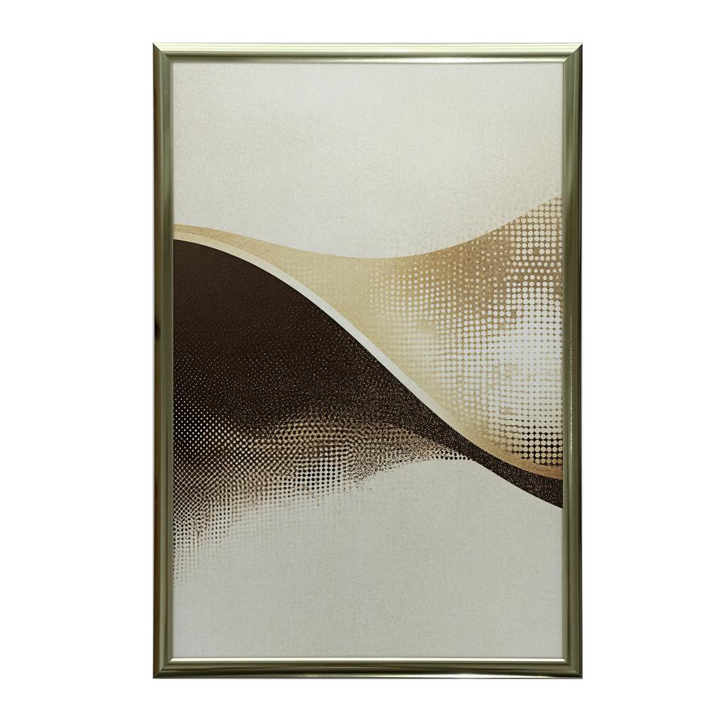 Wave of Dots - Abstract Poster Wave of Dots - Abstract Poster, 70X100 Cm, Black Aluminum Frame, 230 Gsm Matte Paper