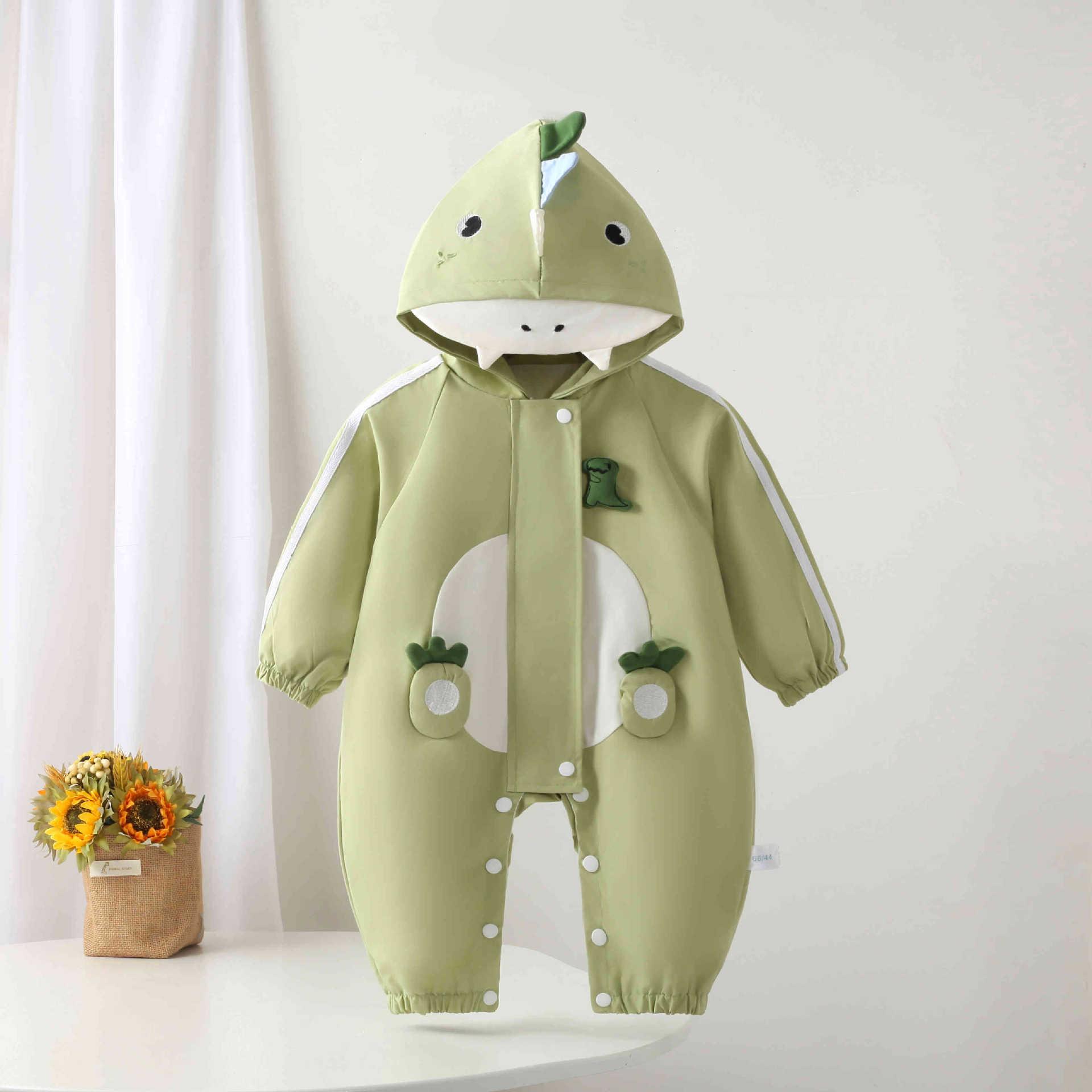 

Infant & Toddler Double-Layer Dinosaur Tail Crawling Suit for Spring & Autumn 90 (Recommended height 75cm-85cm) зелёный