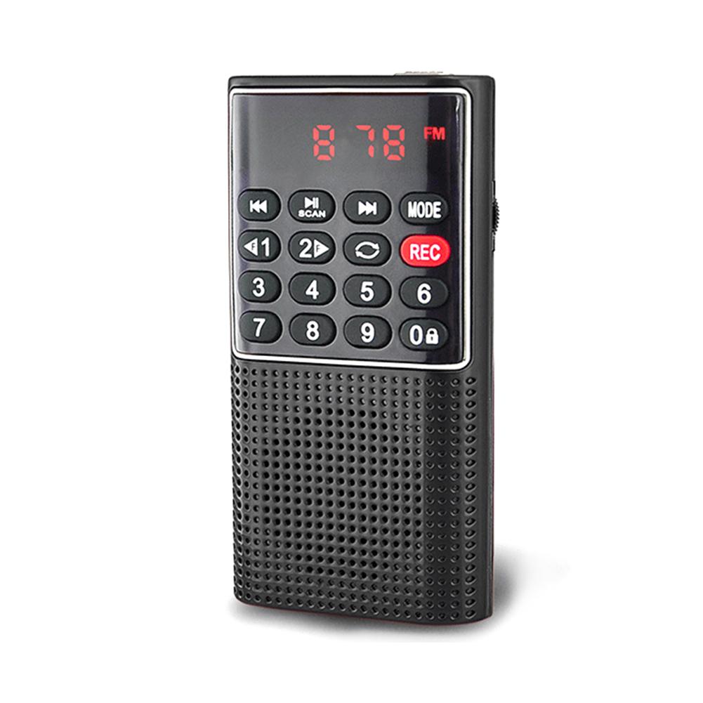 Mini Portable Pocket FM Radio Number key Handheld MP3 Walkman Radios with Recorder Rechargeable Battery For Walkman Go Hiking