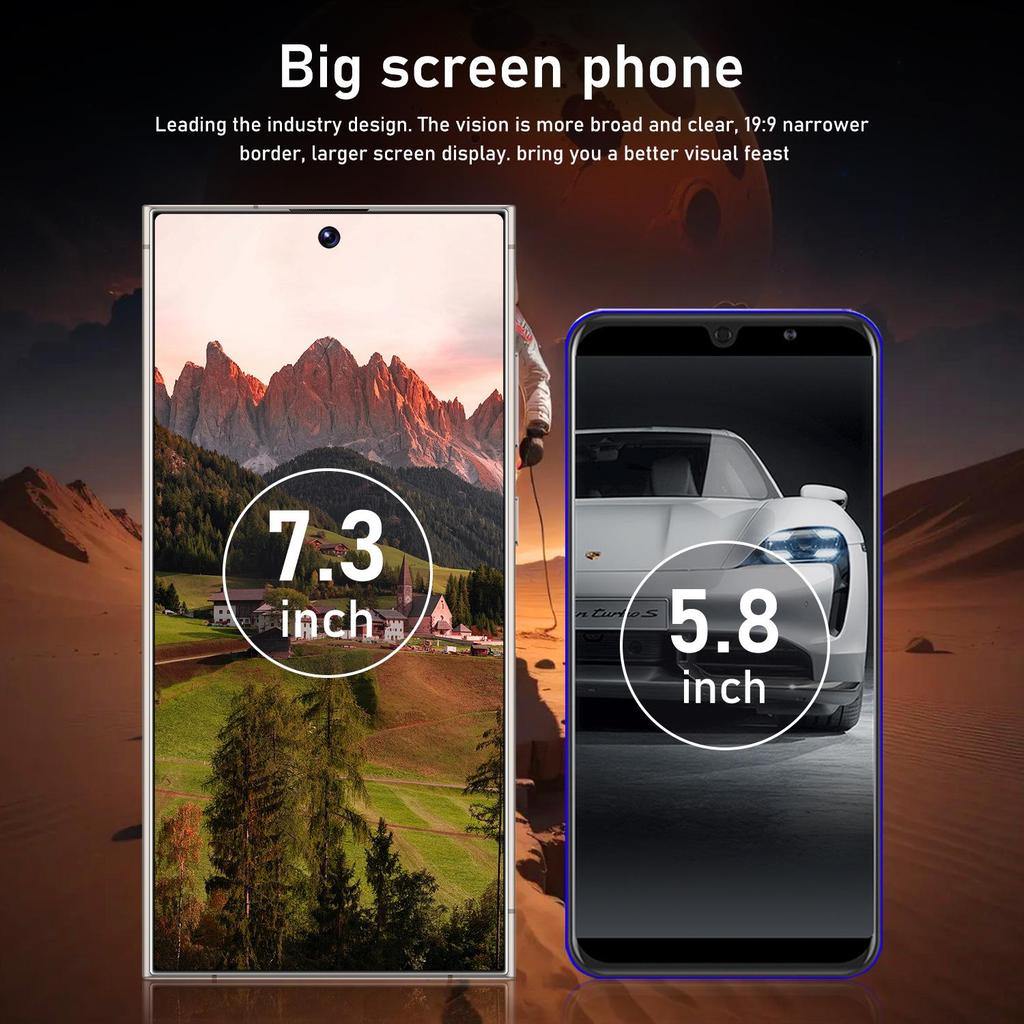 S25 Ultra Mobile Phone: 7.3-inch Large Screen, Built-in Pen, 8+256GB, Global Bestseller