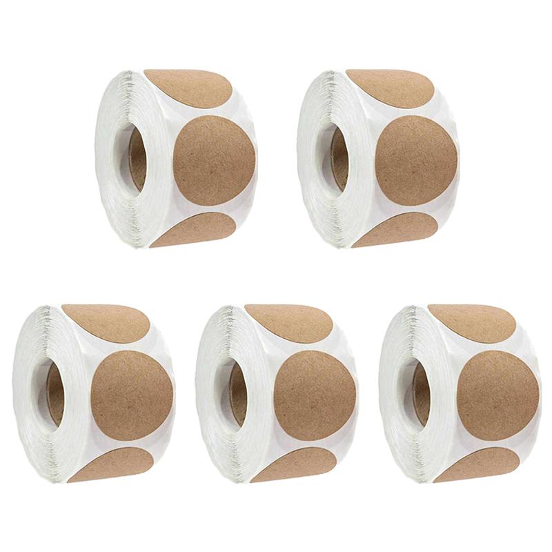 500 Buc/Rola Hârtie Etichetă Autoadezivă Kraft Rotundă Articole DIY Clasificare Autocolante cu Nume Etichete Personalizate Autocolante