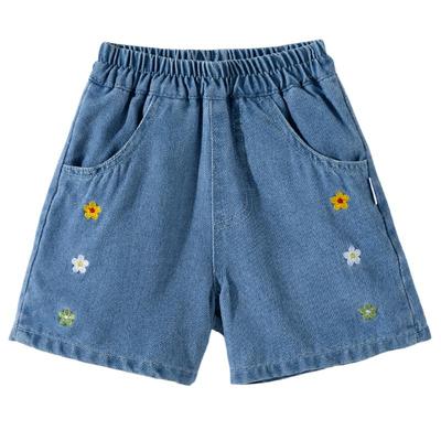 Beibeiyi Girls' Summer Embroidered Denim Shorts