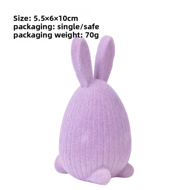 Easter Decorations - Simple Plush Easter Eggs with Rabbits Made of Resin - Decorative Pieces for Home Tabletops