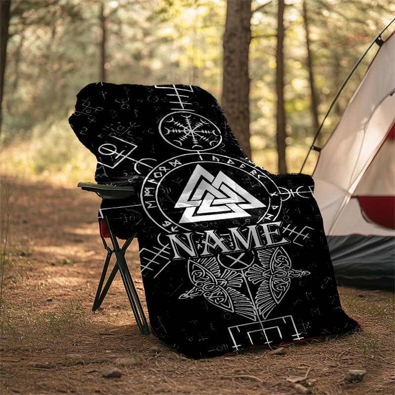 Personalized Custom Name Blanket - Viking Sign Print Design,Blanket for Sofa,Bed,Travel,Camping - Soft and Warm, Great Gift