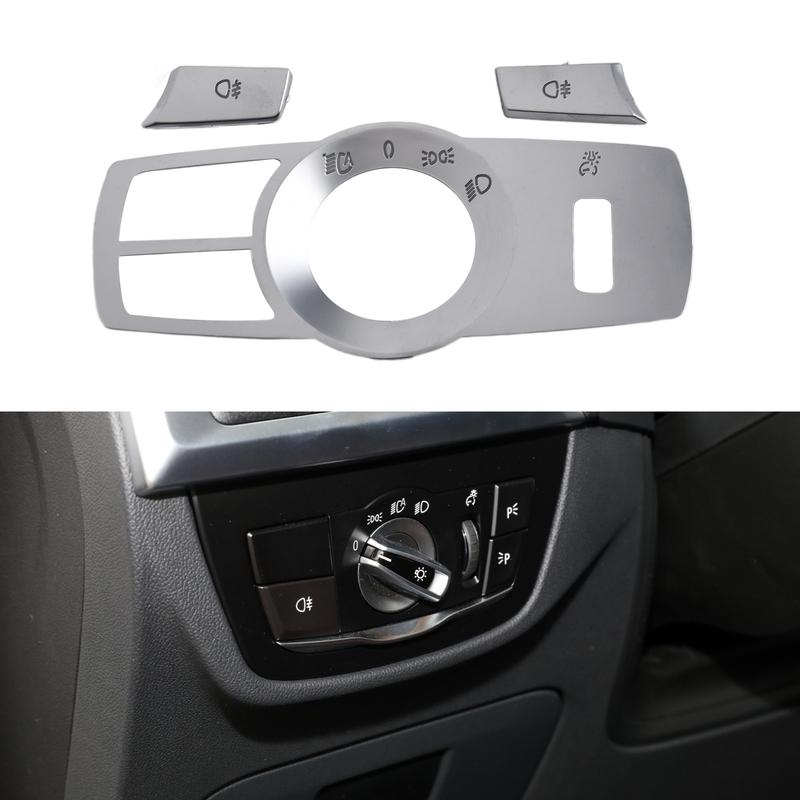 12 12 12Headlight Panel Switch Button Cover Trim For BMW 5 7 X3 X4 F10 F07 F01 F25 F26 Headlight Panel Switch Button Cover Trim